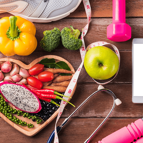 Food engineering laboratory with scientific equipment and fresh produce